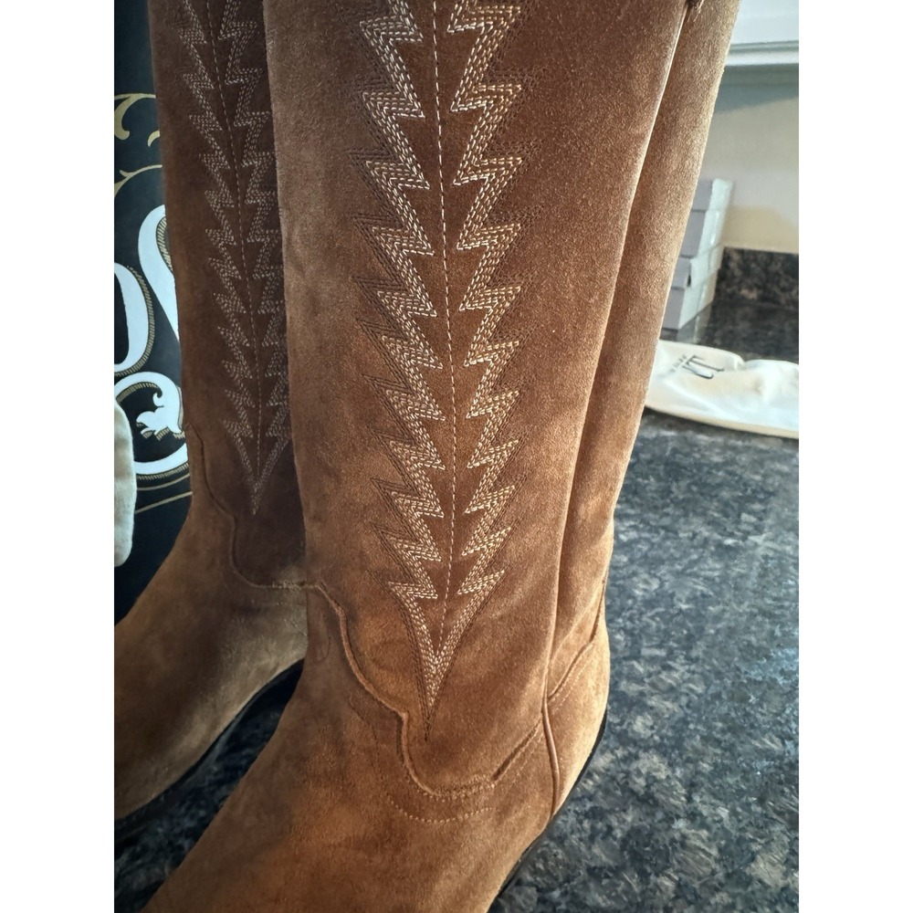KEMO SABE GRIT COGNAC FOX SUEDE JENNY$1295 NWB Sz 9.5 Ladies Cowboy Boots - Picture 3 of 16